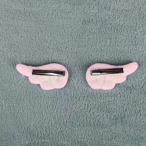 Pink Angel Wing Cosplay Hair Clips – Soft Plush Kawaii Barrettes - Picture 5 of 5